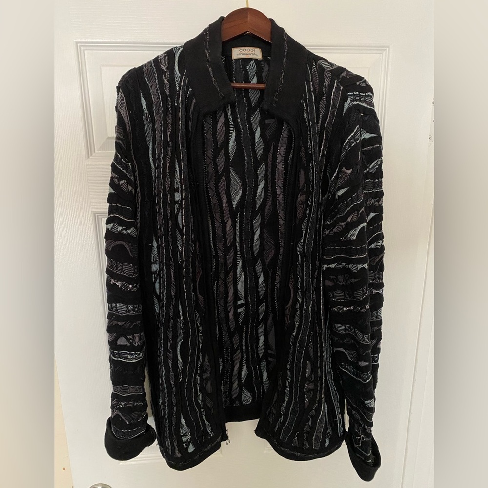 COOGI Men’s Authentic Vintage Zip-Up Jacket in Black | Size: XXL - LIKE NEW